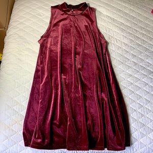 Red velvet minidress